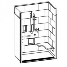 Hamilton Bathware HA001607-XBASE-000-BIS - Alcove AcrylX 36 x 66 x 91 Shower in Biscuit HMT6236TR1.125 HS