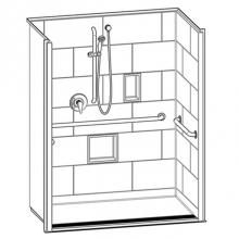 Hamilton Bathware HA001376-X2LBL-000-BON - Alcove AcrylX 36 x 66 x 78 Shower in Bone HMT6236TR1.125