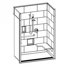 Hamilton Bathware HA001606-X2LBR-000-BIS - Alcove AcrylX 36 x 66 x 91 Shower in Biscuit HMT6236TR1.125 HS