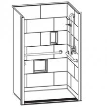 Hamilton Bathware HA001373-X2LBSL-000-WHT - Alcove AcrylX 38 x 54 x 78 Shower in White HMT5038TRCOL