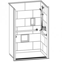 Hamilton Bathware HA001372-X3UBL-000-BIS - Alcove AcrylX 38 x 54 x 78 Shower in Biscuit HMT5038TR1.125