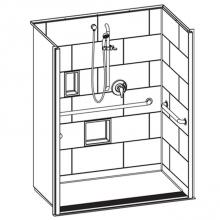 Hamilton Bathware HA001375-X2LBSL-000-BIS - Alcove AcrylX 32 x 66 x 78 Shower in Biscuit HMT6232TRCOL