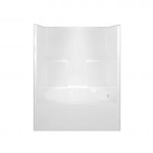 Hamilton Bathware HA001231-R-000-WHT - Alcove AcrylX 36 x 60 x 75 Tub Shower in White G6042TSHS L/R