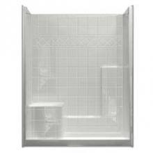 Hamilton Bathware HA001602-L-000-BON - Alcove Solid Surface 33 x 60 x 77 Shower in Bone STN6032SH 1S TILE