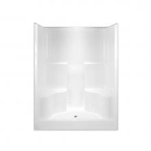 Hamilton Bathware HA001362-C-000-WHT - Alcove AcrylX 36 x 60 x 78 Shower in White G6077SH2S