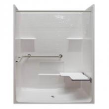 Hamilton Bathware HA001369-X2LBR-000-WHT - Alcove AcrylX 34 x 63 x 78 Shower in White G6334IBS Tile