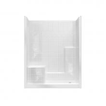 Hamilton Bathware HA001403-R-000-WHT - Alcove AcrylX 33 x 60 x 77 Shower in White MP 6032 SH 3P 1S 4.0