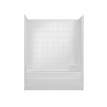 Hamilton Bathware HA001213-R-000-WHT - Alcove AcrylX 33 x 60 x 76 Tub Shower in White Right CHM 6032 TS