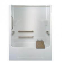 Hamilton Bathware HA001205-X4HBSHHL-No System-WHT - Tub Shower A6000TSIBS OT 2P-4 H BARS W/SEAT AND HH L-WHT