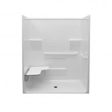 Hamilton Bathware HA001426-L-000-WHT - Alcove AcrylX 34 x 63 x 78 Shower in White QSI 6334BF .75