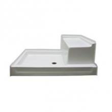 Hamilton Bathware HA001032-R-000-WHT - AcrylX 48 x 36 x 6 Shower Base in White G4836SH 1S PAN