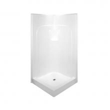 Hamilton Bathware HA001331-C-000-WHT - Corner AcrylX 37 x 37 x 77 Shower in White G3677NA