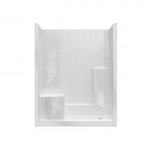 Hamilton Bathware HA001386-R-000-WHT - Alcove AcrylX 33 x 60 x 77 Shower in White M6032SH3P1STile