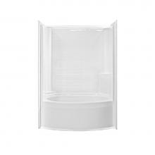 Hamilton Bathware HA001239-R-WP-WHT - Alcove AcrylX 42 x 60 x 78 Tub Shower in White M 3542 TS Tile BOW