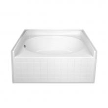 Hamilton Bathware HA001112-R-000-WHT - Alcove AcrylX 60 x 42 x 27 Bath in White G4260TOTile