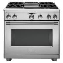 Monogram ZGP364LDNSS - Monogram 36'' All Gas Professional Range with 4 Burners and Griddle (Liquid Propane)