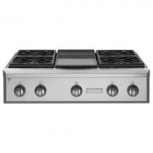 Monogram ZGU364NDPSS - Monogram 36'' Professional Gas Rangetop with 4 Burners and Griddle (Natural Gas)