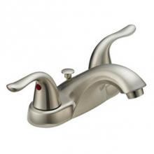 OmniPro OPB-400BN - 2 Handle Decorative 4'' Lav Fct,  Metal Lever Handles, Ceramic Cart Metal Pop Up, Brushe