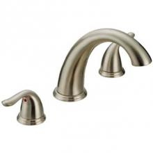 OmniPro OPB-900BN - Brushed Nickel 2 Handle Roman Tub Fct, Metal Lever Handles, Ceramic Cart, High Flow,Loose Rough In