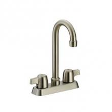 OmniPro OPC-320SS - 4'' Ss Bar Faucet, Metal Lever Hndl, Goose Neck Spout