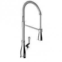 OmniPro OPA-155C - Single Handle Cp Industrial Spring Neck Faucet, Ceramic Cartridge, Integrated Supply Lines, 1 Or 3