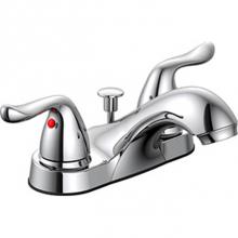 OmniPro OPB-450CWJP - 2 Handle Cp Decorative 4'' Lav Fct, Metal Lever Handles, Washerless Cart, 50/50 Pop Up,