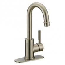 OmniPro OPH-320SS - Single Handle Bar Faucet, Stainless Steel, Metal Lever Hndl, High Arc Spout, Ceramic Cartridge,1 O