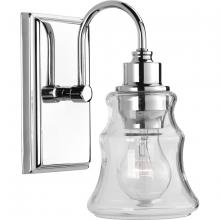 Progress Lighting P300137-015 - Litchfield Collection One-Light Polished Chrome Clear Glass Coastal Bath Vanity Light