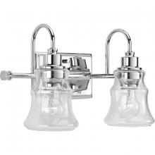 Progress Lighting P300138-015 - Litchfield Collection Two-Light Polished Chrome Clear Glass Coastal Bath Vanity Light