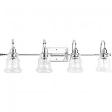 Progress Lighting P300140-015 - Litchfield Collection Four-Light Polished Chrome Clear Glass Coastal Bath Vanity Light