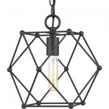 Progress Lighting P500082-031 - Spatial Collection One-Light Matte Black Global Pendant Light