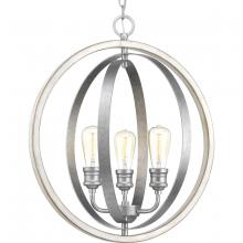 Progress Lighting P500093-141 - Conestee Collection Three-Light Galvanized Finish Farmhouse Pendant Light