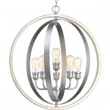 Progress Lighting P500094-141 - Conestee Collection Six-Light Galvanized Finish Farmhouse Pendant Light