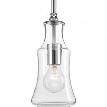 Progress Lighting P500113-015 - Litchfield Collection One-Light Polished Chrome Clear Glass Coastal Pendant Light