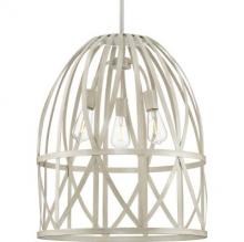 Progress Lighting P500344-185 - Chastain Collection Three-Light Bleached Oak Basket Farmhouse Pendant Light