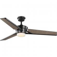 Progress Lighting P250072-108-30 - Kasota Collection 56" Three-Blade Tan Linen/Oil Rubbed Bronze Indoor/Outdoor LED DC Motor Modern