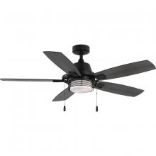 Progress Lighting P250095-31M-WB - Freestone Collection 52 in. Five-Blade Matte Black Transitional Ceiling Fan with LED Lamped Light Ki