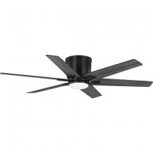 Progress Lighting P250099-31M-30 - Bexar Collection 54 in. Six Blade Matte Black Modern Farmhouse Ceiling Fan with Integrated LED Light