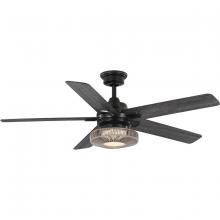 Progress Lighting P250101-31M-30 - Schaal Collection 52 in. Five-Blade Matte Black Coastal Ceiling Fan with Integrated LED Light