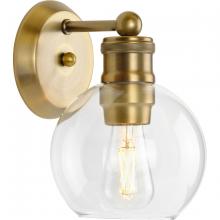 Progress Lighting P300049-163 - Hansford Collection One-Light Vintage Brass Clear Glass Farmhouse Bath Vanity Light