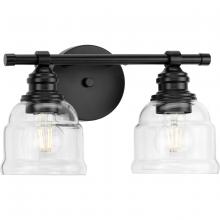 Progress Lighting P300374-31M - Ambrose Collection Two-Light Farmhouse Matte Black Clear Glass Bath Vanity Light