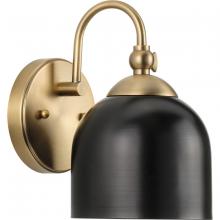 Progress Lighting P300381-163 - Dalton Collection One-Light Farmhouse Vintage Brass Metal Shade Bath Vanity Light