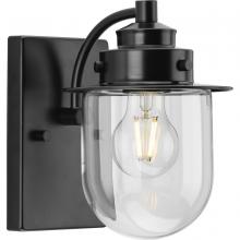 Progress Lighting P300434-31M - Northlake Collection One-Light Matte Black Clear Glass Transitional Bath Light