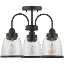 Progress Lighting P350109-020 - Saluda Collection 18" Three-Light Semi-Flush Convertible