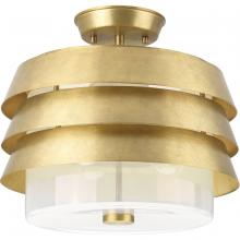 Progress Lighting P350141-160 - POINT DUMEÂ® byJeffrey Alan Marks for Progress Lighting Sandbar Collection Brushed Brass Semi-Flush