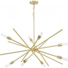 Progress Lighting P400109-012 - Astra Collection Eight-Light 42" Satin Brass Modern Chandelier