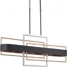 Progress Lighting P400170-031 - Adagio Collection Six-Light Matte Black Luxe Chandelier Light