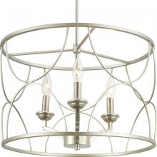 Progress Lighting P400177-134 - Landree Collection Three-Light Silver Ridge Luxe Chandelier Light