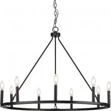 Progress Lighting P400314-31M - Gilliam Collection Nine-Light Matte Black New Traditional Chandelier