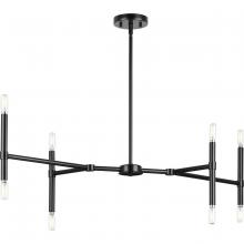 Progress Lighting P400338-31M - Arya Collection Eight-Light Matte Black Luxe Linear Chandelier